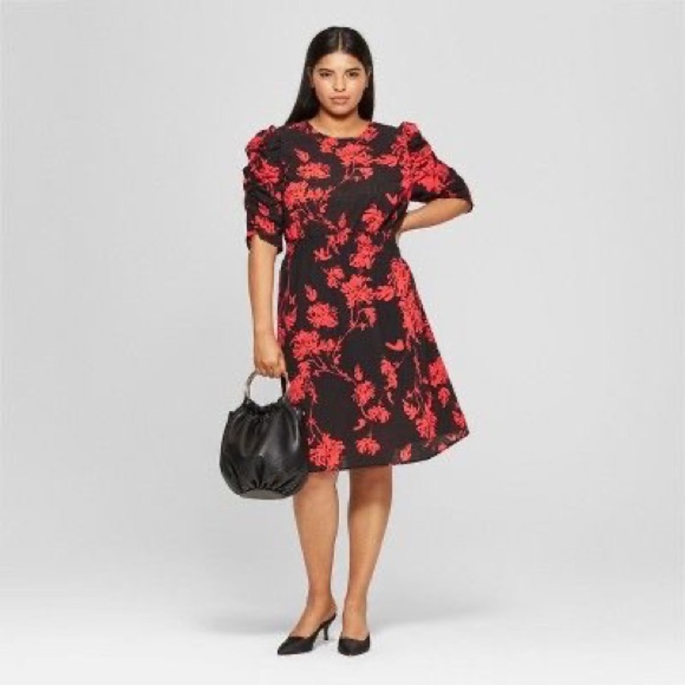 Who What Wear red/black dress. Plus size 1x.